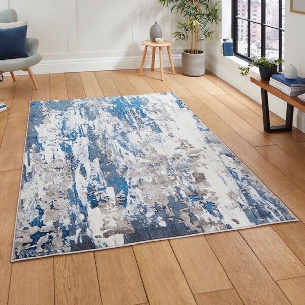 Apollo GR580 Modern Abstract Rug Grey Navy