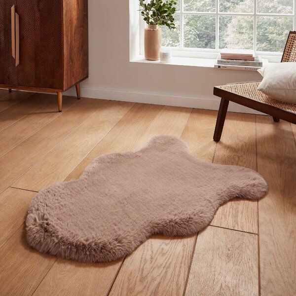 Super Teddy Single Faux Sheepskin 60cm x 90cm Rug Mink