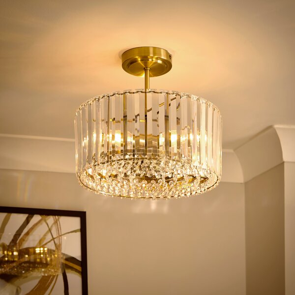 Crus 3 Light Semi Flush Ceiling Light