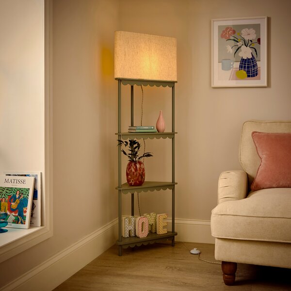 Remi Shelved Corner Floor Lamp