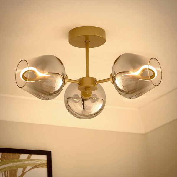 Aurora 3 Light Semi Flush LED Ceiling Light