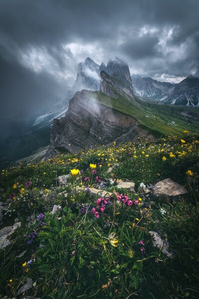 Art Photography Dolomites - Seceda 2500, Jean Claude Castor, (26.7 x 40 cm)