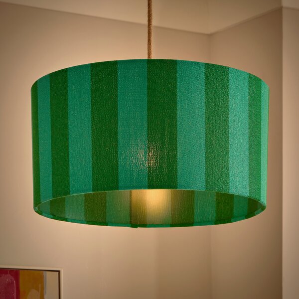 Beatrice Stripe Shallow Drum Lamp Shade