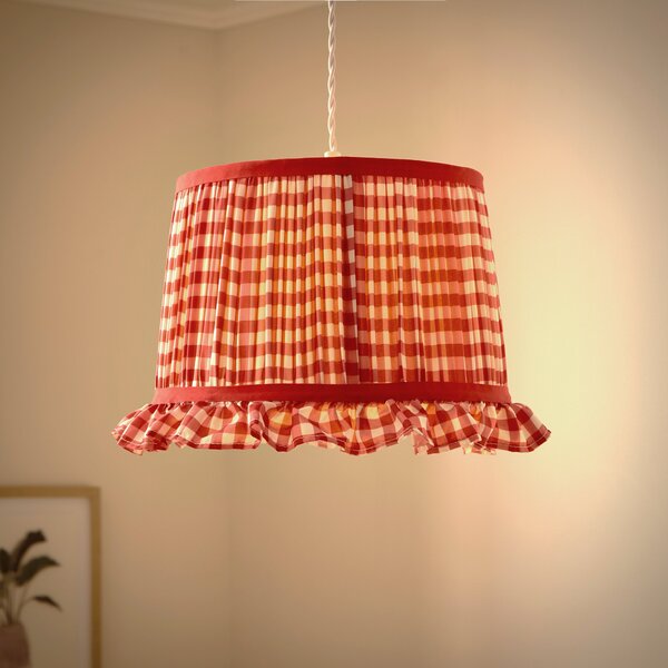 Carys Frilled Gingham Drum Lamp Shade