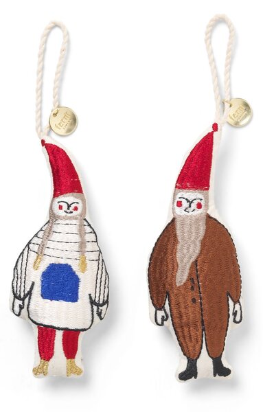 Ferm LIVING Elf Pair Christmas ornament multi