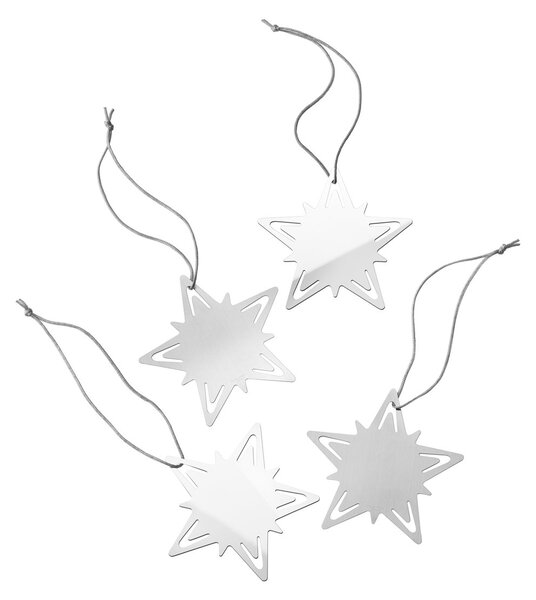 Georg Jensen Classic christmas star present decoration 4-pack Silver