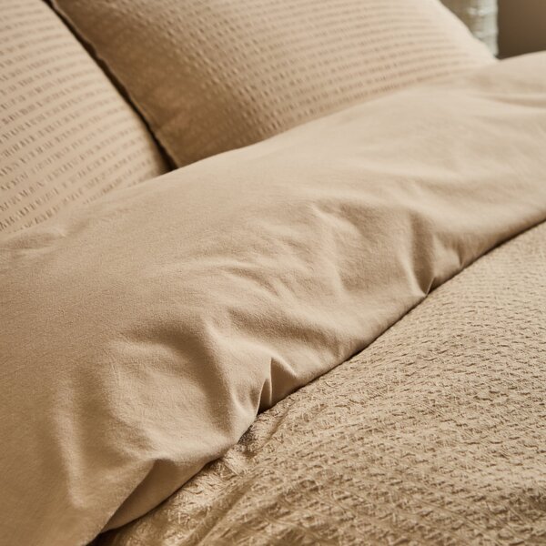Seersucker Woven Cotton Duvet Cover & Pillowcase Set
