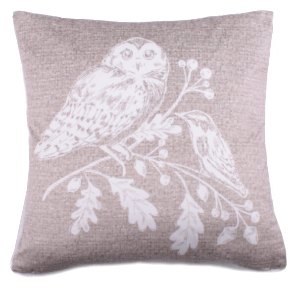 Lodge Woodland Owls Cushion Sage