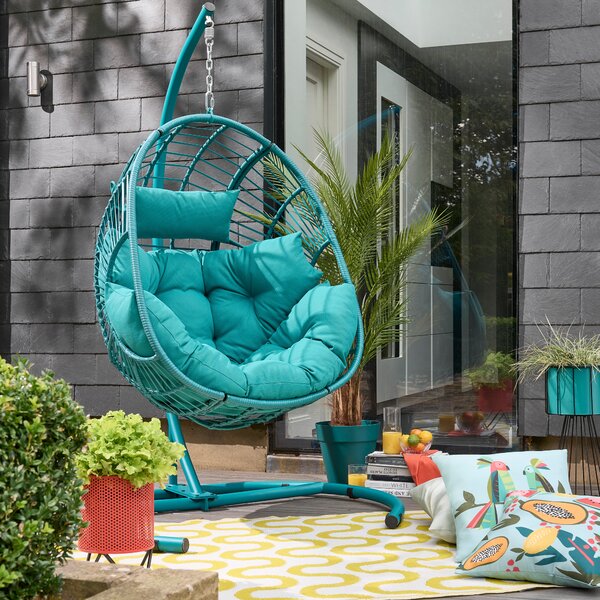 Elements Peacock Hanging Egg Chair Green