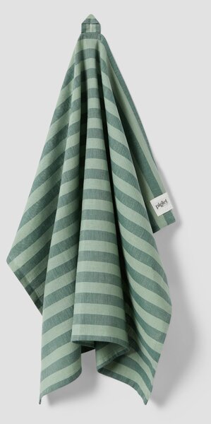 Pine Green Pembroke Stripe Linen Blend Tea Towel | 50 x 70cm | Piglet in Bed