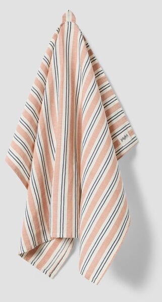 Warm Clay Somerley Stripe Linen Blend Tea Towel | 50 x 70cm | Piglet in Bed