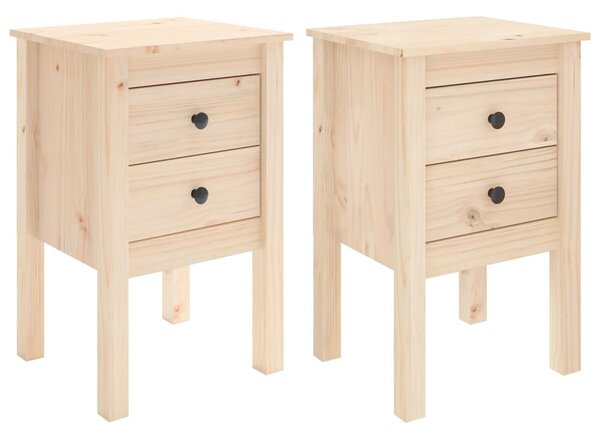 Bedside Cabinets 2 pcs 40x35x61.5 cm Solid Wood Pine