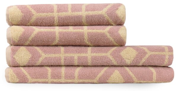 Set of 4 Furn. Bee Deco Towels Blush
