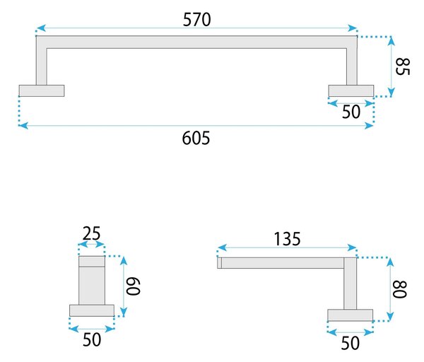 Bathroom Accessories Set Rio Titan 4 Pieces