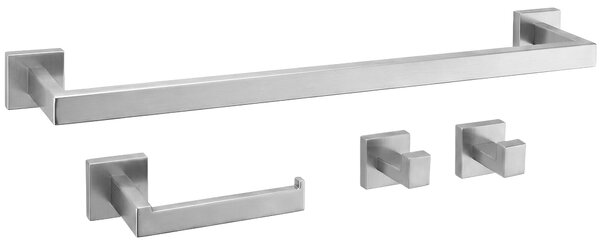 Bathroom Accessories Set Rio Brush Nickel 4 Pieces