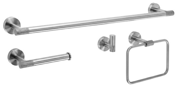 Bathroom Accessories Set GRID Brush Nickel 4 Pieces