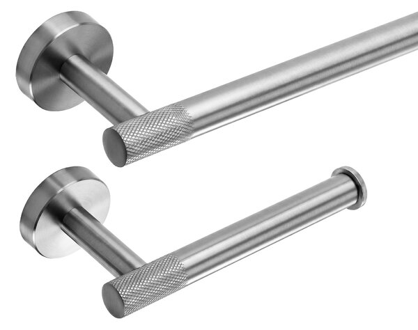Bathroom Accessories Set GRID Brush Nickel 4 Pieces