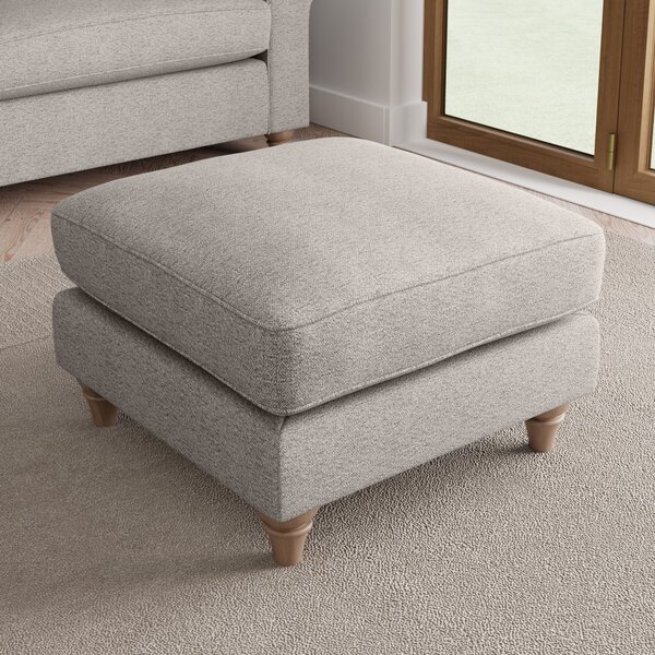 Rosa Soft Chenille Footstool Soft Chenille Grey