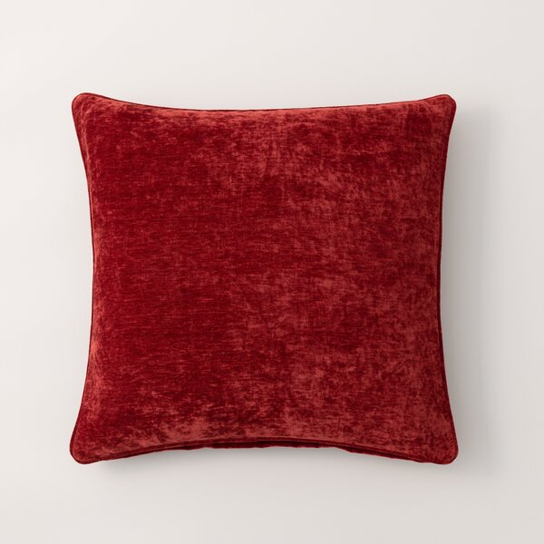 Vintage Chenille Cushion Red