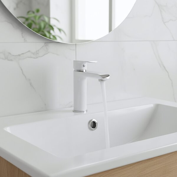 Bathroom faucet REA Bloom White Chrom Low