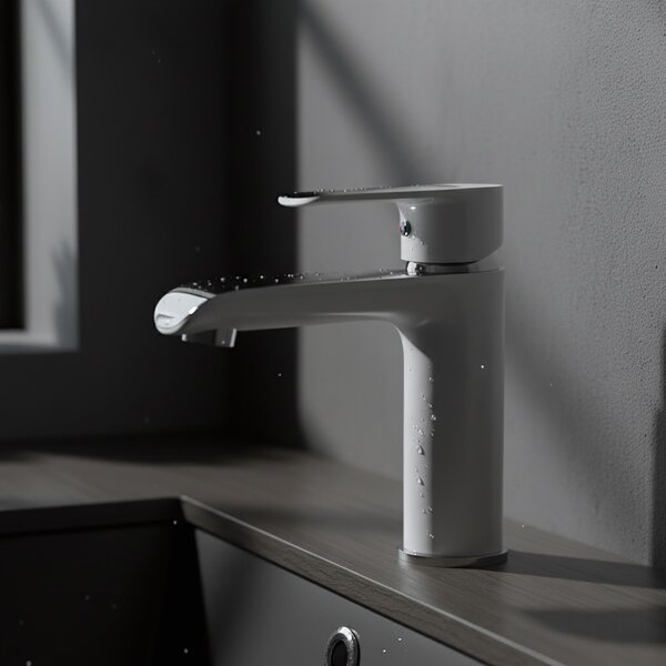 Bathroom faucet REA Bloom White Chrom Low