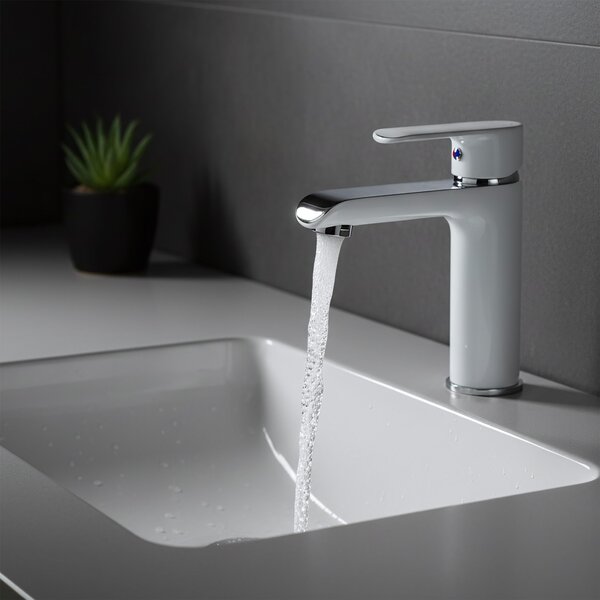 Bathroom faucet REA Bloom White Chrom Low