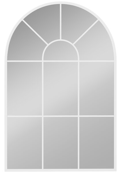 HOMCOM 90 X 61cm Arched Grid Mirror - White