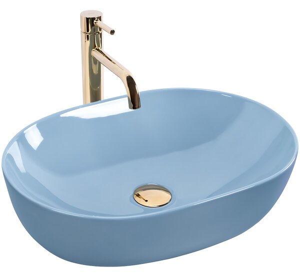 Countertop washbasin Rea LISA L.BLUE SHINY