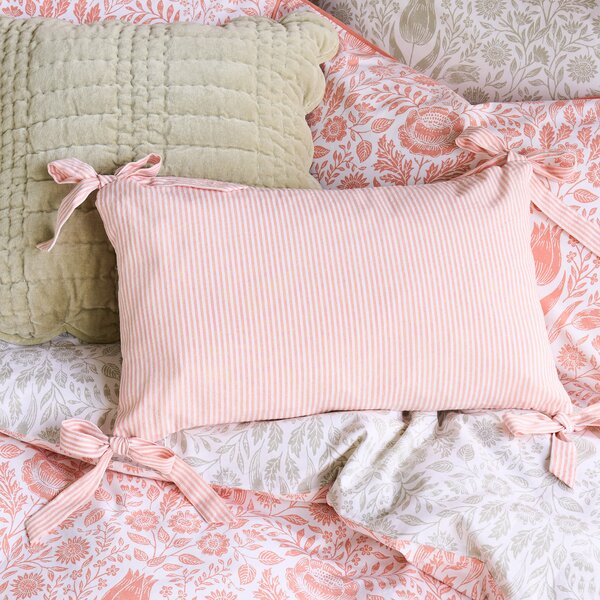 Laura Ashley Flaxley Stripe 30cm x 50cm Filled Boudoir Pink