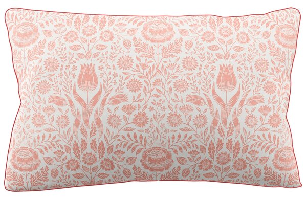Laura Ashley Ashstead Damask Pair of Housewife Pillowcases Natural Coral