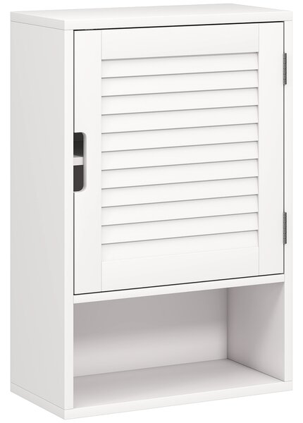 HOMCOM Bathroom Cabinet, Wall Mounted Storage Cabinet with Adjustable Shelves, 40 x 20 x 60 cm, White