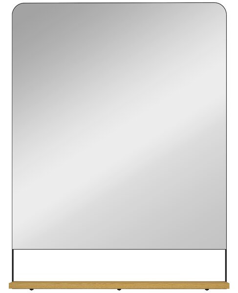 HOMCOM Wall Mirror with Wood Shelf - Black