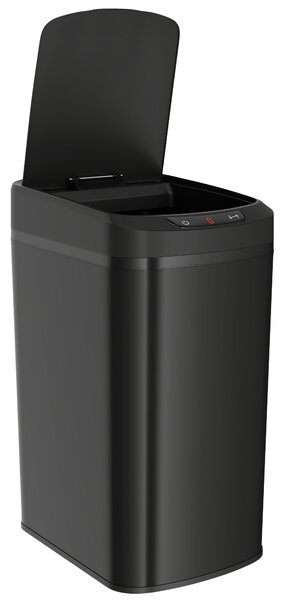 HOMCOM 12L Sensor Bin, Automatic Touchless Motion Sensor Kitchen Bin with Fingerprint Resistant Stainless Steel, Black