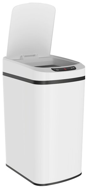 HOMCOM 12L Sensor Bin, Automatic Touchless Motion Sensor Kitchen Bin with Fingerprint Resistant Stainless Steel, White