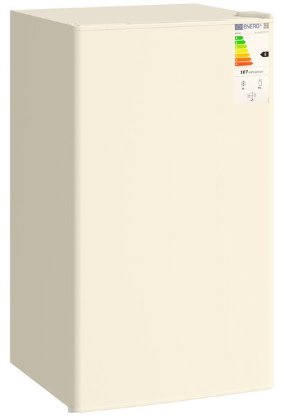 HOMCOM 91 Litre Freestanding Under Counter Fridge Freezer, Small Fridge with Chiller Box, Adjustable Thermostat, 47.5cm Wide, Beige