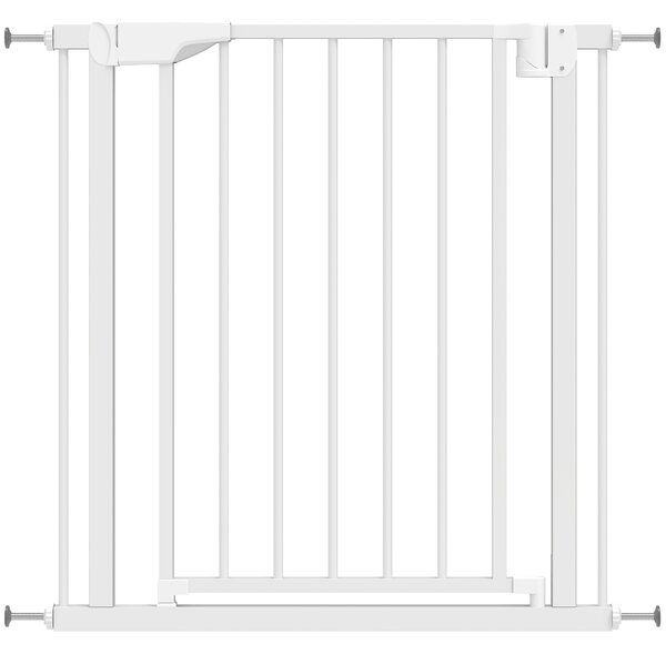 PawHut Baby Gate, Pet Safety Gate Pressure Fit, 76-82cm Wide with Two-Way Open, One-Hand Opening