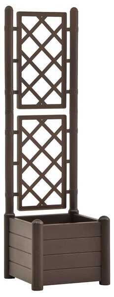 Garden Planter with Trellis 43x43x142 cm PP Mocha