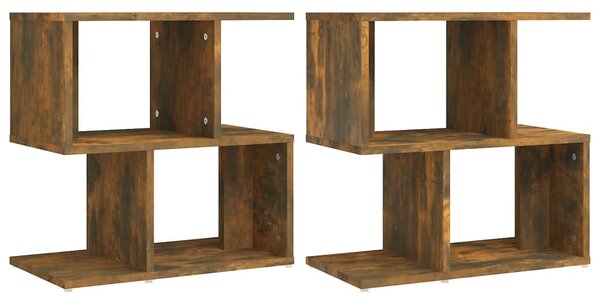 Bedside Cabinets 2 pcs Smoked Oak 50x30x51.5 cm Engineered Wood