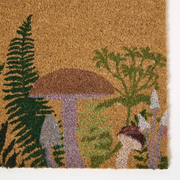 Homescapes Mushroom Indoor Outdoor Coir Doormat 60x40 cm