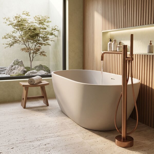 Free-standing faucet Rea Lungo Diamond Brush Copper