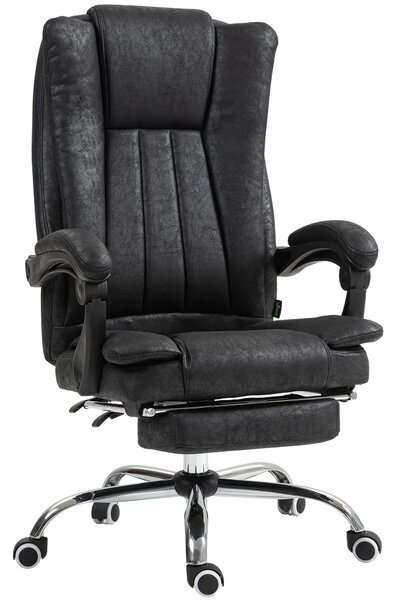 Vinsetto Home Office Chair, Executive Office Chair with Reclining Function Armrests, Swivel Wheels, Footrest, Computer Desk Chair, Black Aosom UK