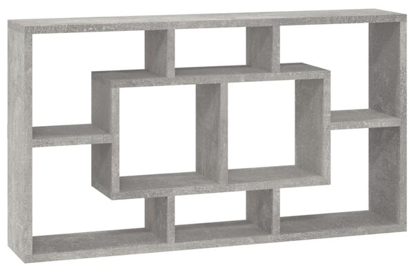 Wall Display Shelf 8 Compartments Concrete Grey