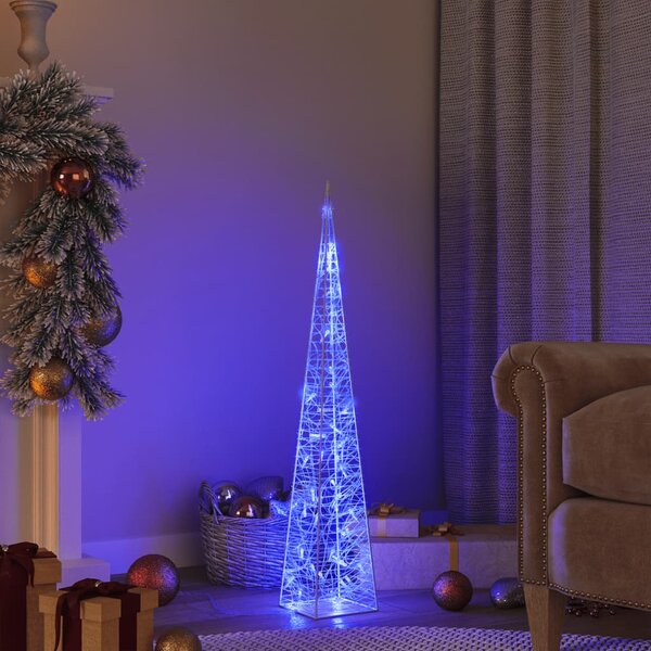 Acrylic Decorative LED Light Cone Blue 90 cm