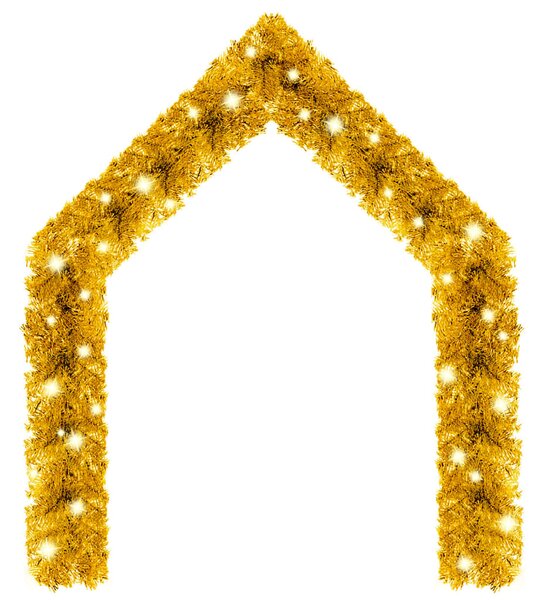 Christmas Garland with LED Lights 5 m Gold