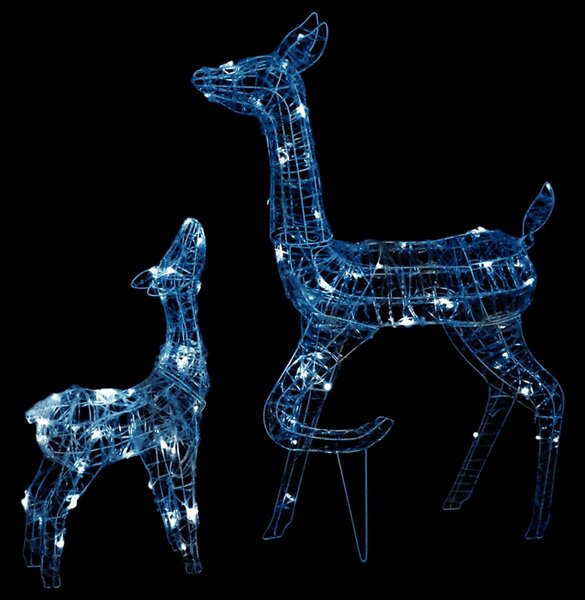 Acrylic Reindeer Family Christmas Decoration 160 LED Cold White