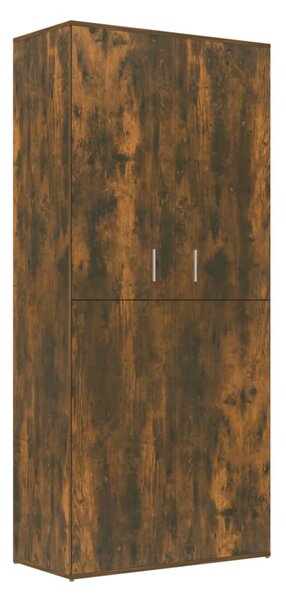 Shoe Cabinet Smoked Oak 80x39x178 cm Engineered Wood