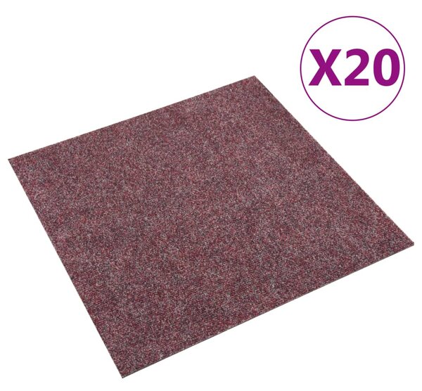 Floor Carpet Tiles 20 pcs 5 m² Dark Red