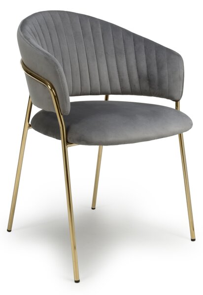 Kayo Brushed Velvet Grey Dining Chair