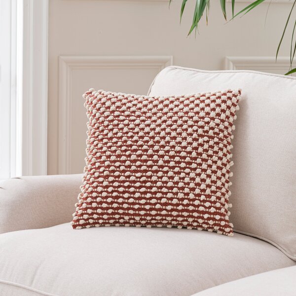 Jersey Bobble Square Cushion Butterscotch (Orange)