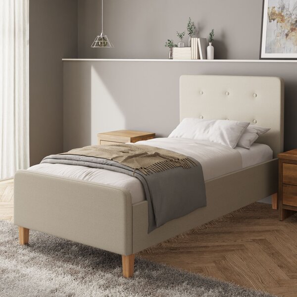 Ashbourne Fabric Side Lift Ottoman Bed Frame Natural